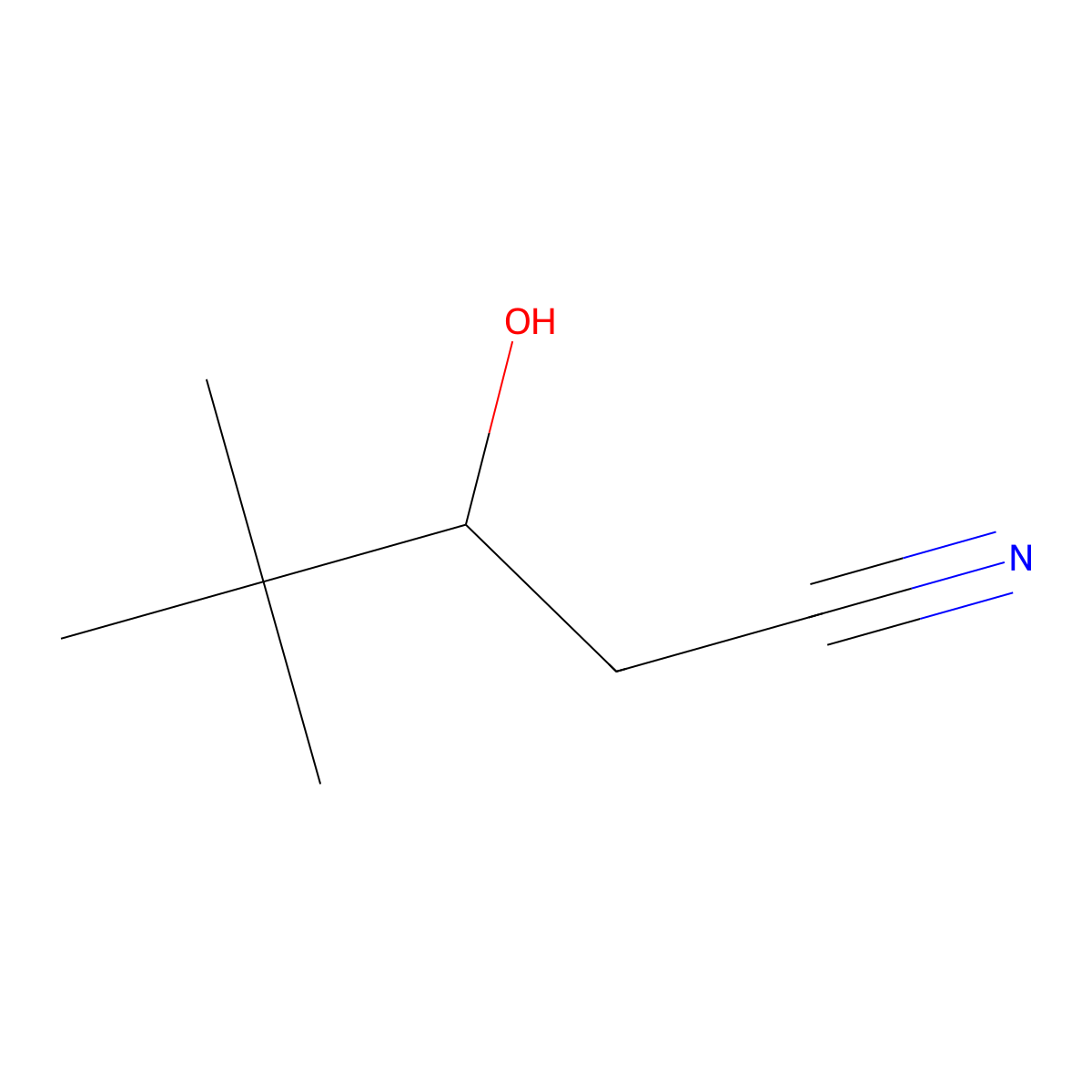 Pentanenitrile, 3-hydroxy-4,4-dimethyl- molecular structure, CAS 149590-33-0
