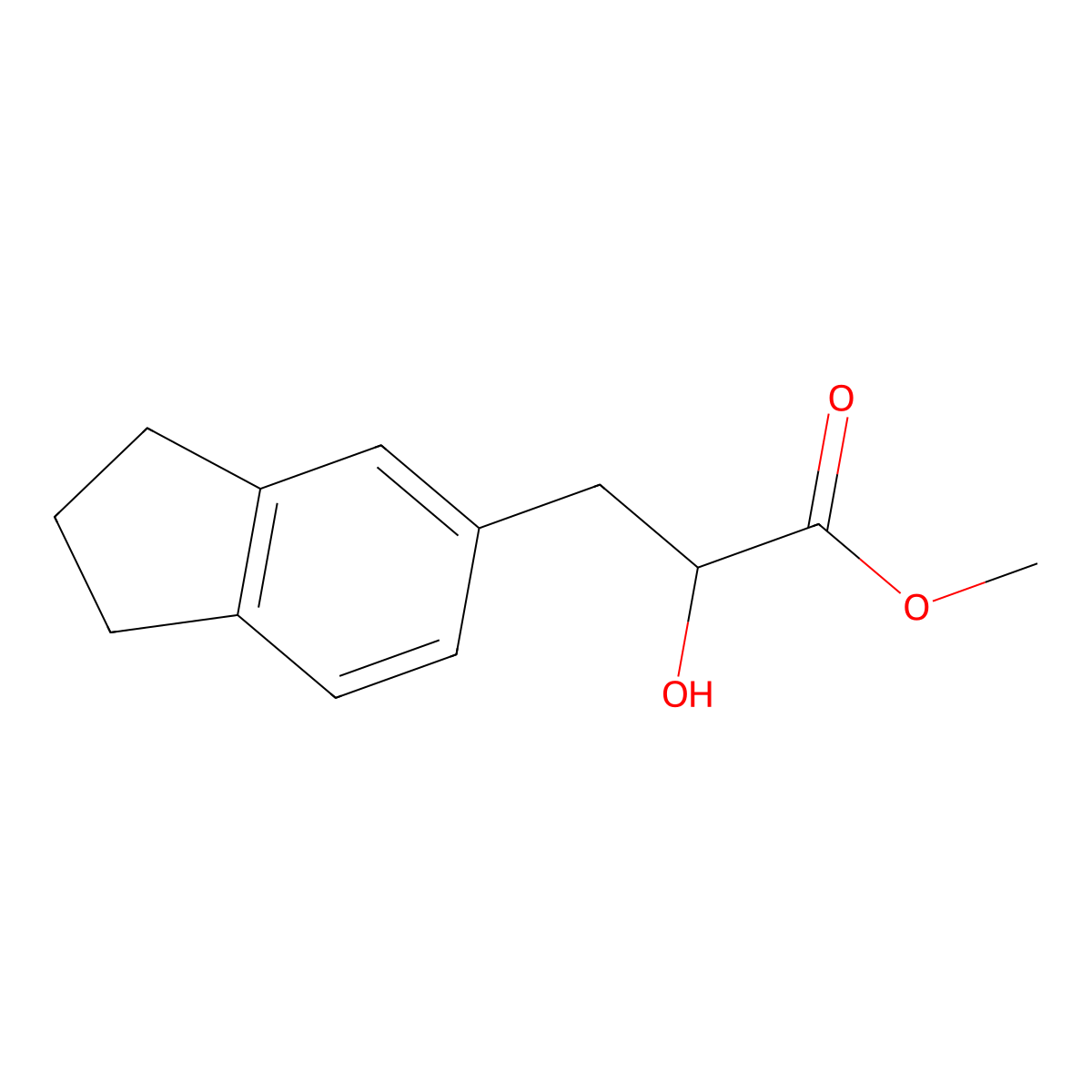 methyl 3-(2,3-dihydro-1H-inden-5-yl)-2-hydroxypropanoate molecular structure, CAS 1495910-90-1