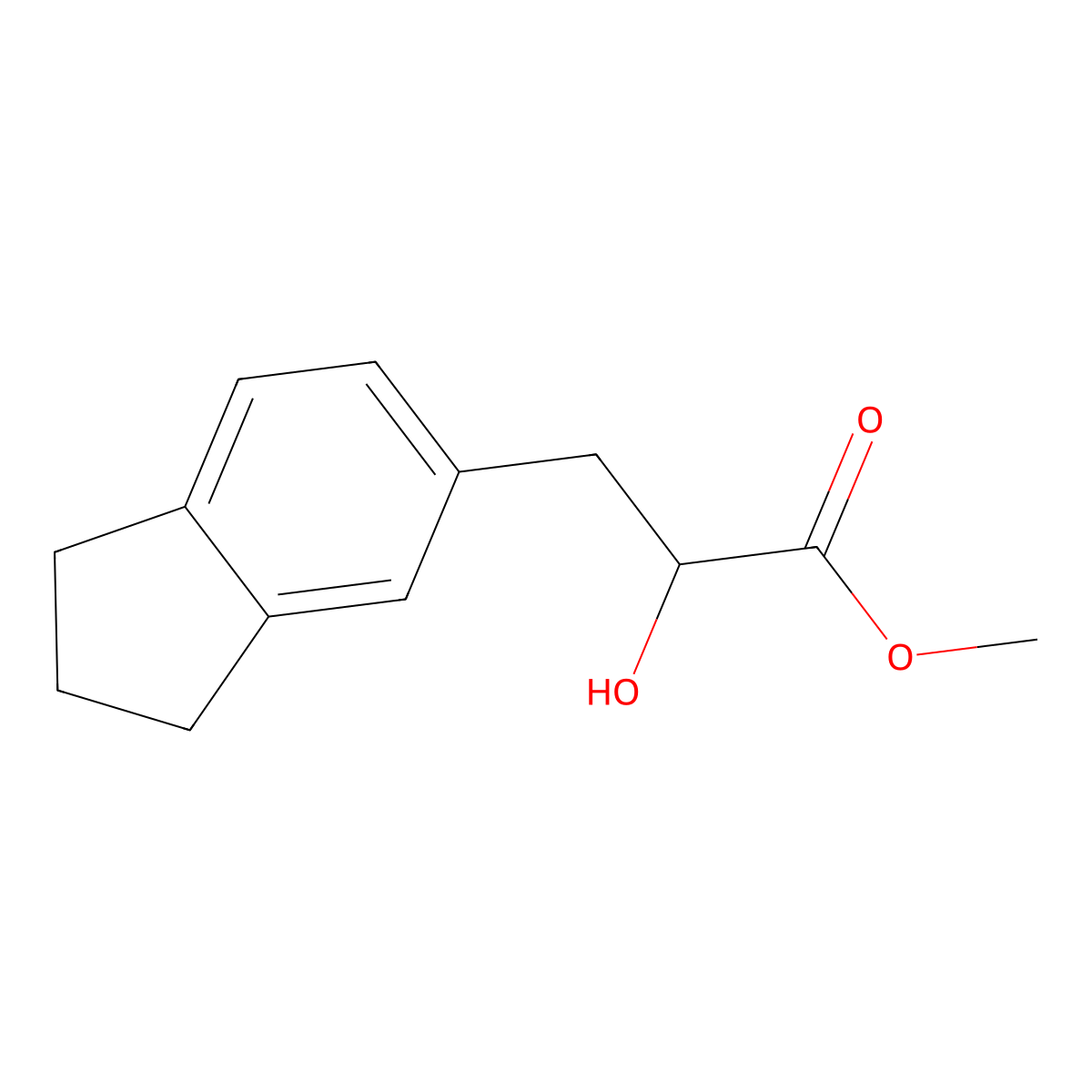 methyl 3-(2,3-dihydro-1H-inden-5-yl)-2-hydroxypropanoate molecular structure, CAS 1495910-90-1