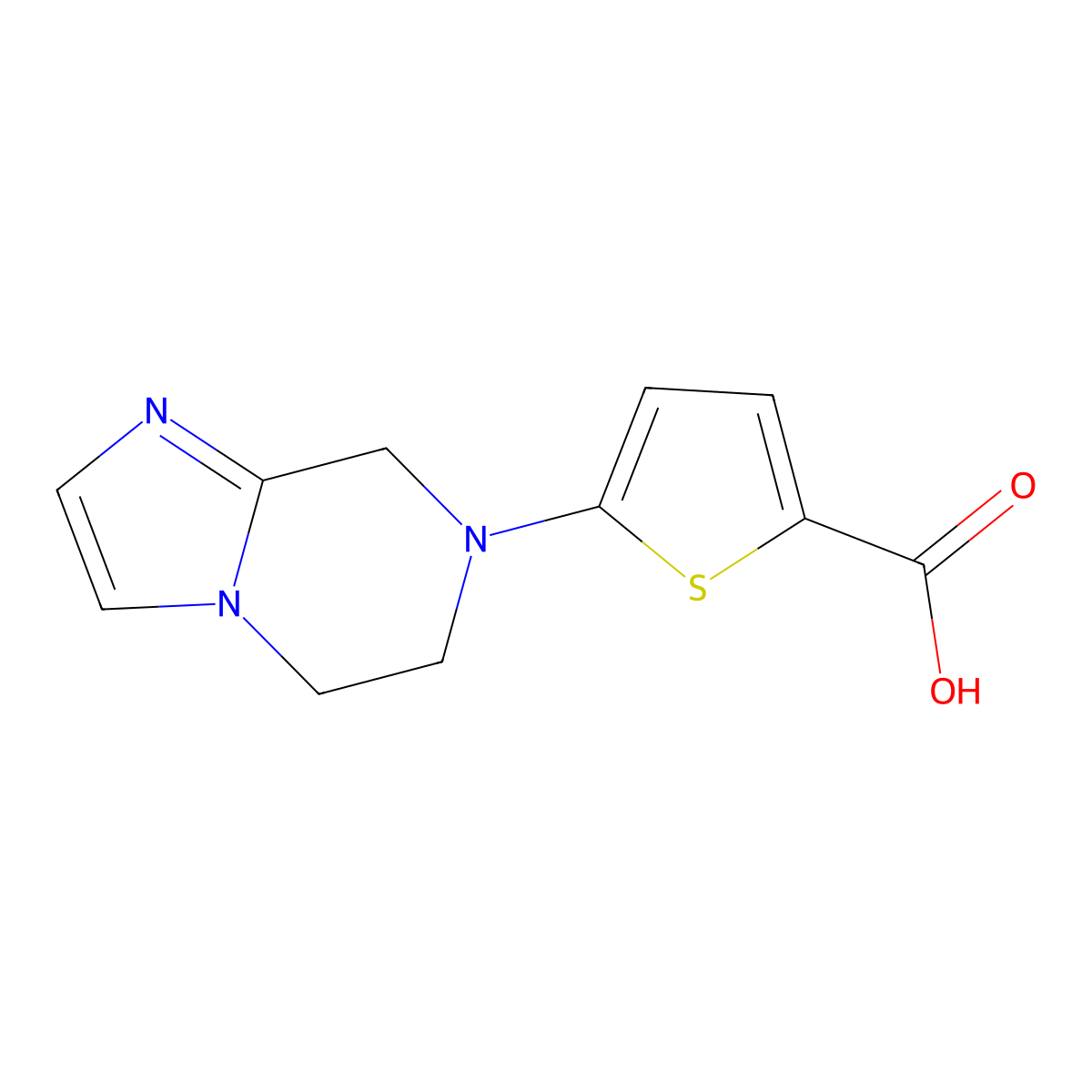 5-{5H,6H,7H,8H-imidazo[1,2-a]pyrazin-7-yl}thiophene-2-carboxylic acid molecular structure, CAS 1495914-18-5