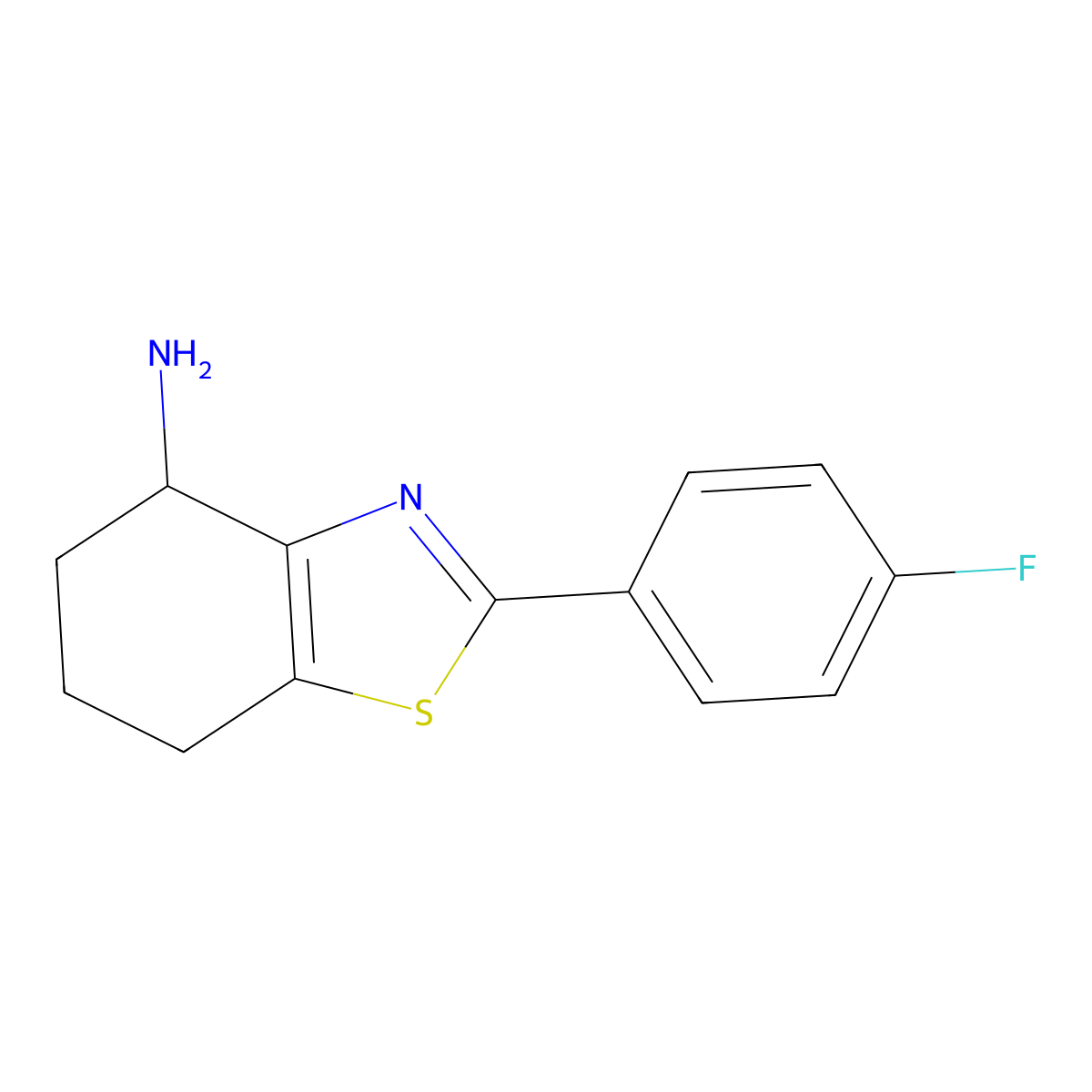 2-(4-Fluorophenyl)-4,5,6,7-tetrahydro-1,3-benzothiazol-4-amine molecular structure, CAS 1495923-92-6