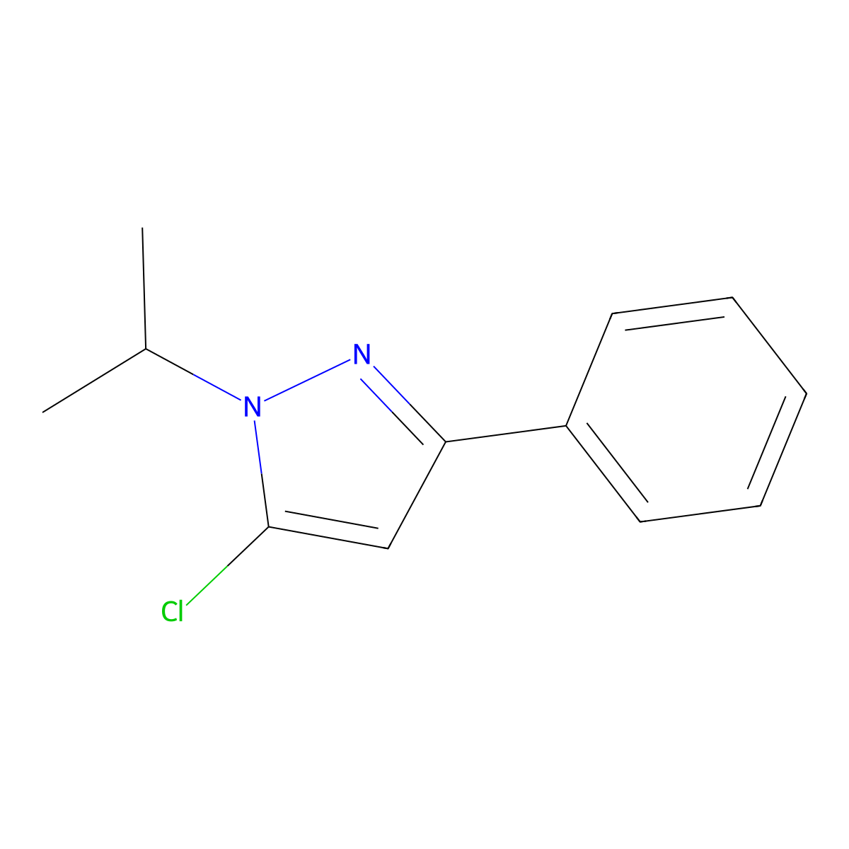 5-chloro-3-phenyl-1-(propan-2-yl)-1H-pyrazole molecular structure, CAS 1495981-92-4