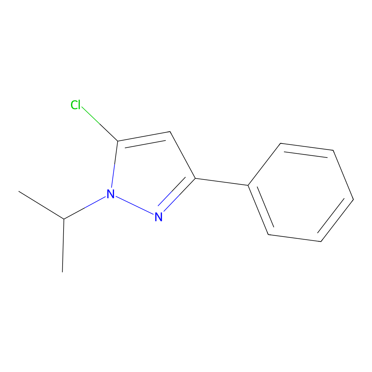5-chloro-3-phenyl-1-(propan-2-yl)-1H-pyrazole molecular structure, CAS 1495981-92-4