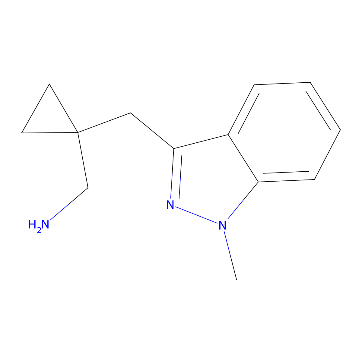 (1-((1-Methyl-1h-indazol-3-yl)methyl)cyclopropyl)methanamine molecular structure, CAS 1495991-71-3
