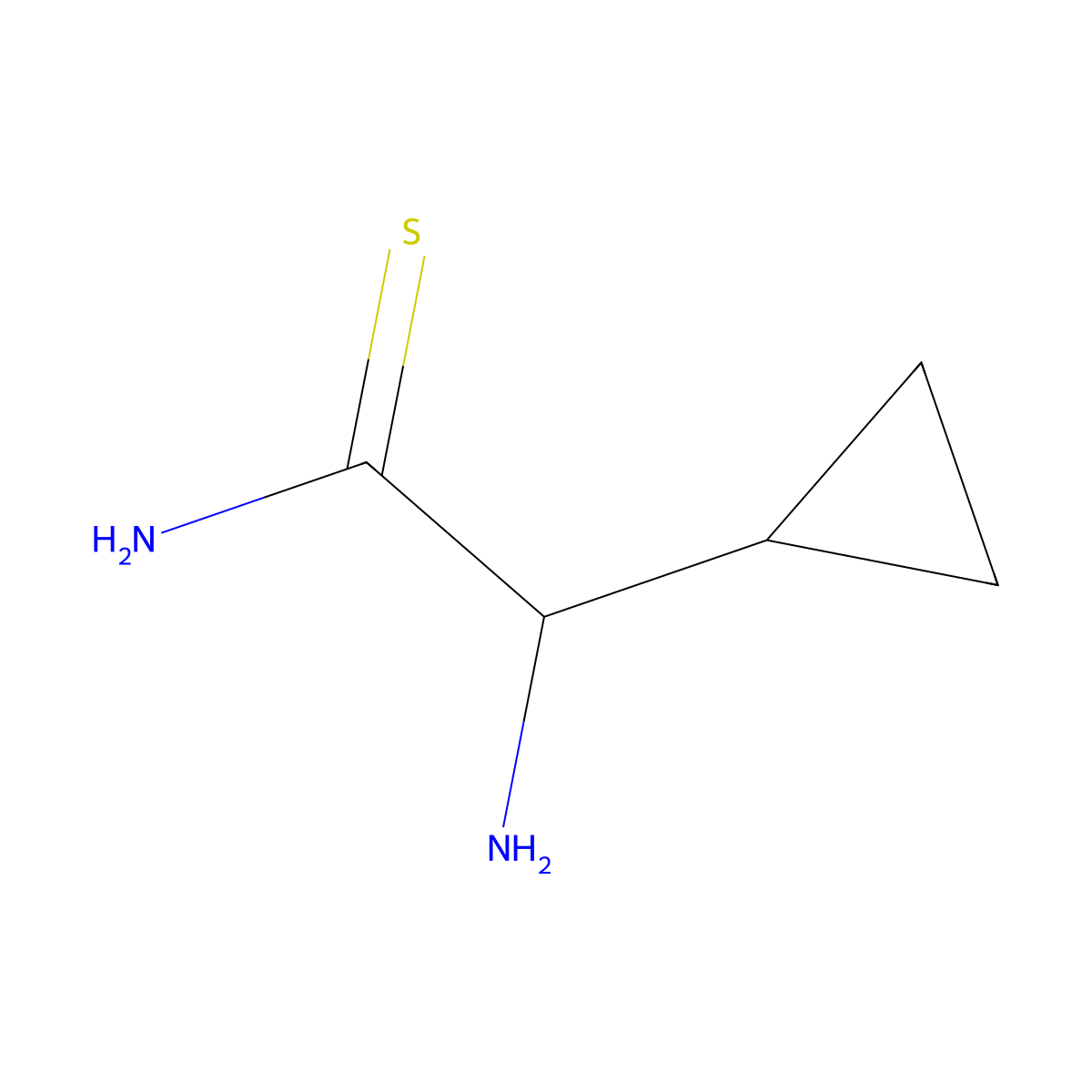 2-Amino-2-cyclopropylethanethioamide molecular structure, CAS 1495991-78-0