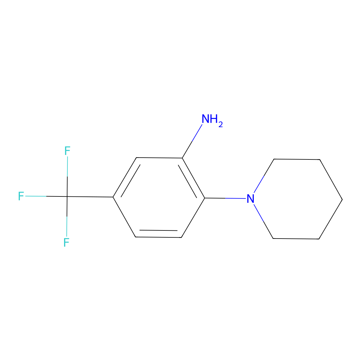 2-(Piperidin-1-yl)-5-(trifluoromethyl)aniline molecular structure, CAS 1496-40-8