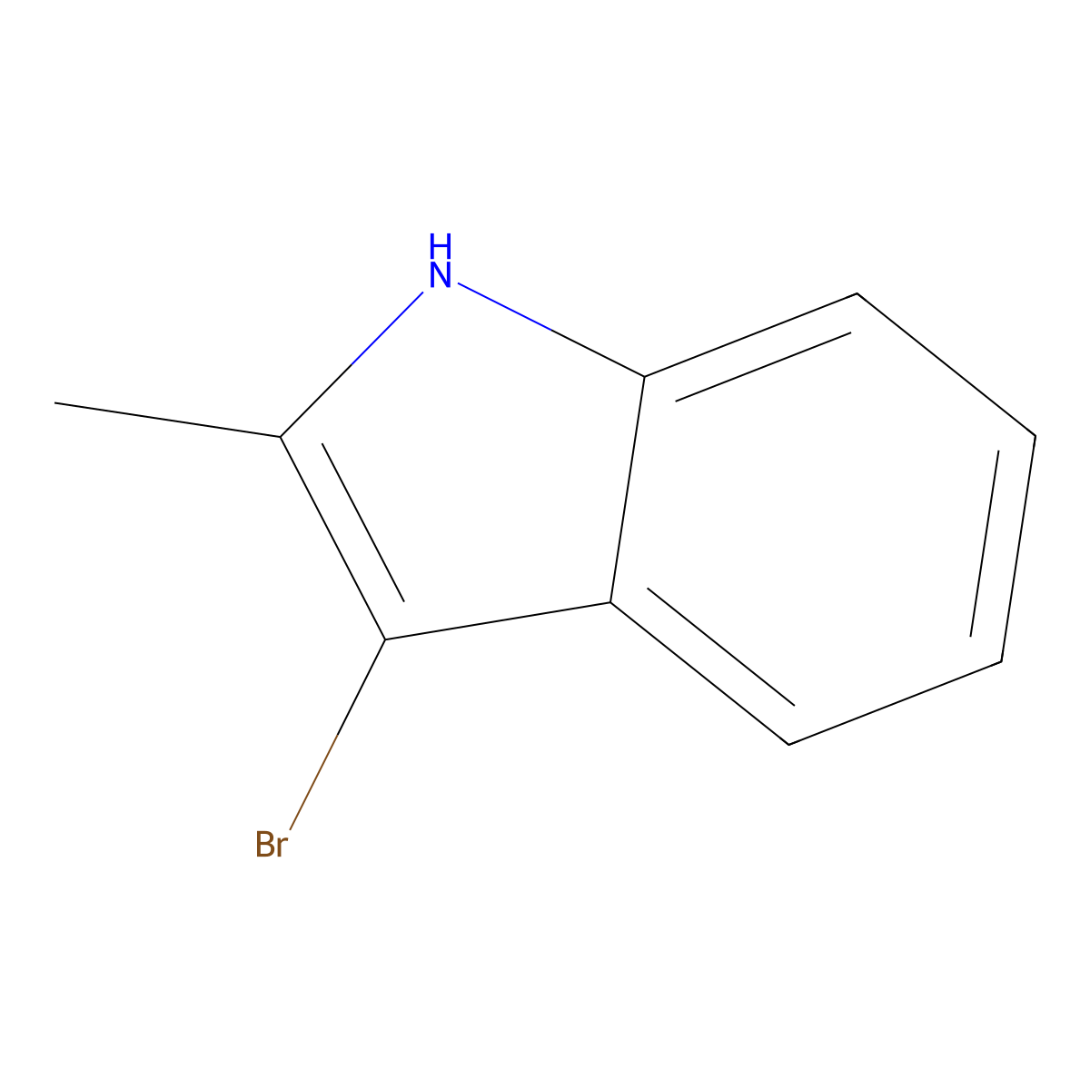 3-Bromo-2-methyl-1H-indole molecular structure, CAS 1496-78-2