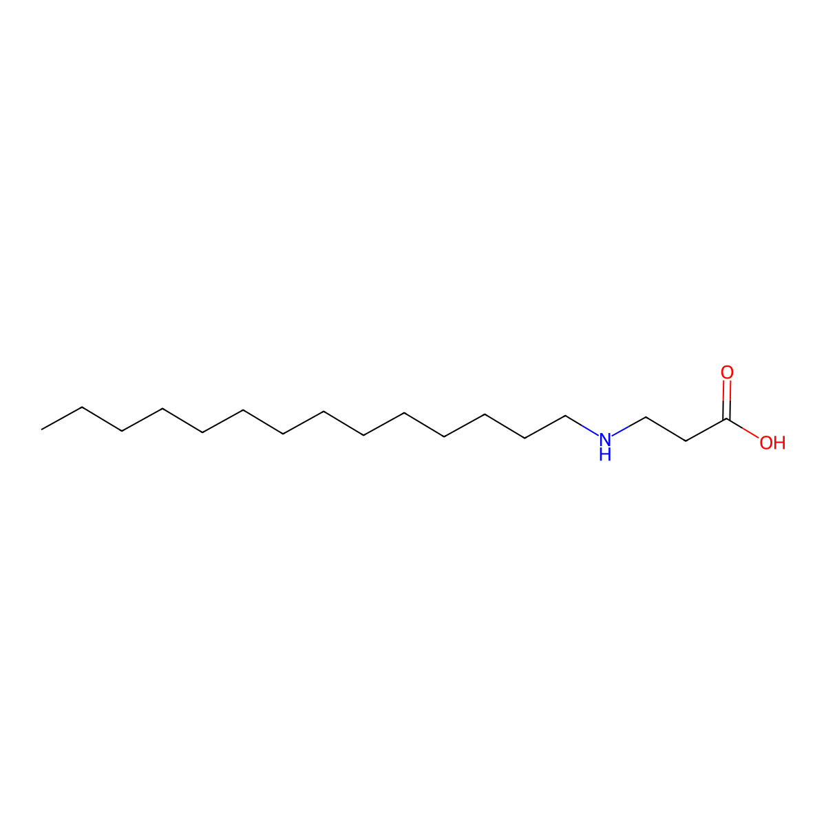 beta-Alanine, N-tetradecyl- molecular structure, CAS 14960-08-8