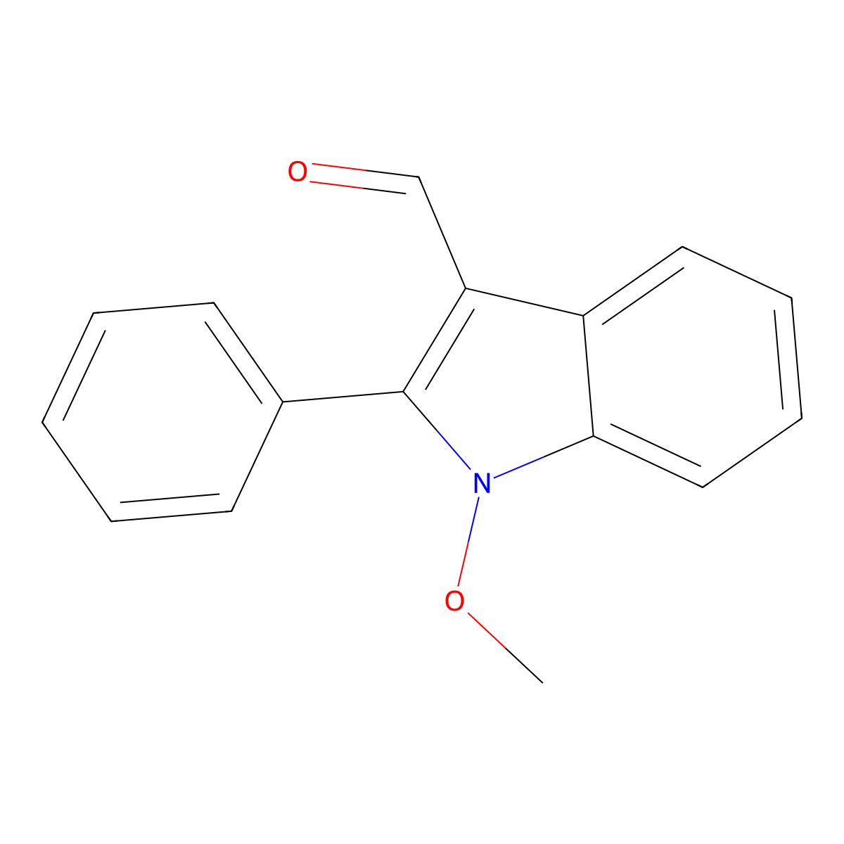 1H-Indole-3-carboxaldehyde, 1-methoxy-2-phenyl- molecular structure, CAS 14960-63-5