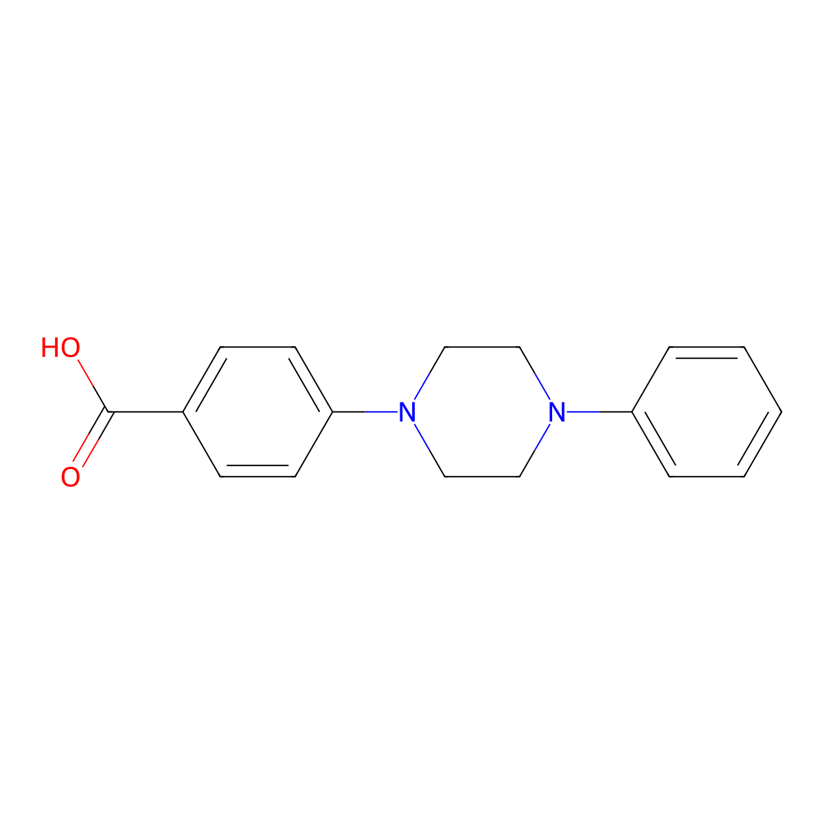 4-(4-Phenylpiperazin-1-yl)benzoic acid molecular structure, CAS 14960-85-1