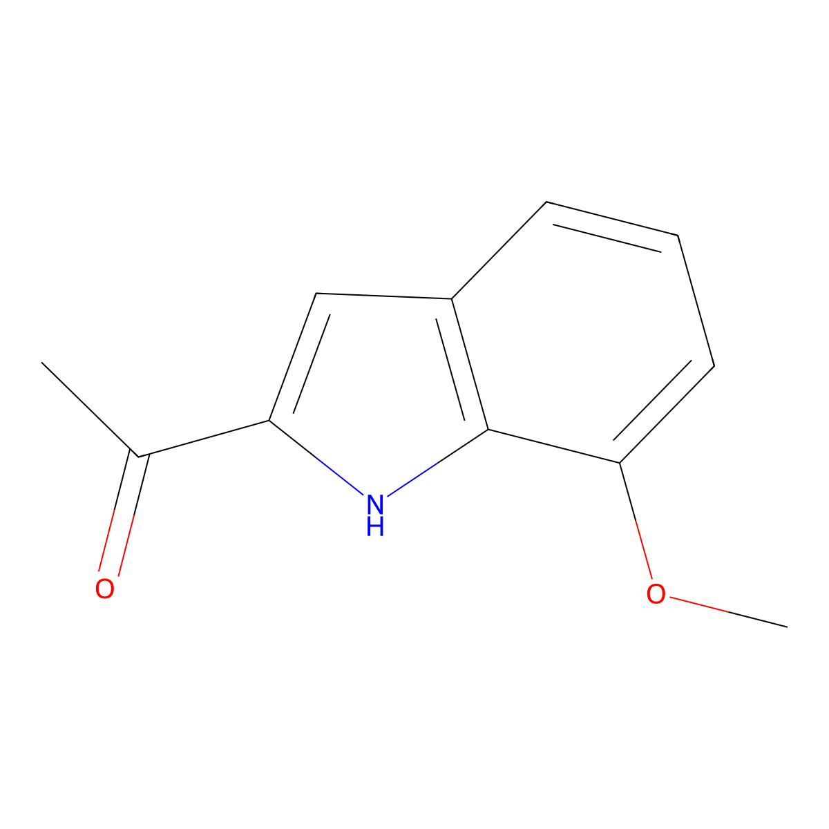 1-(7-methoxy-1H-indol-2-yl)ethanone molecular structure, CAS 1496012-61-3