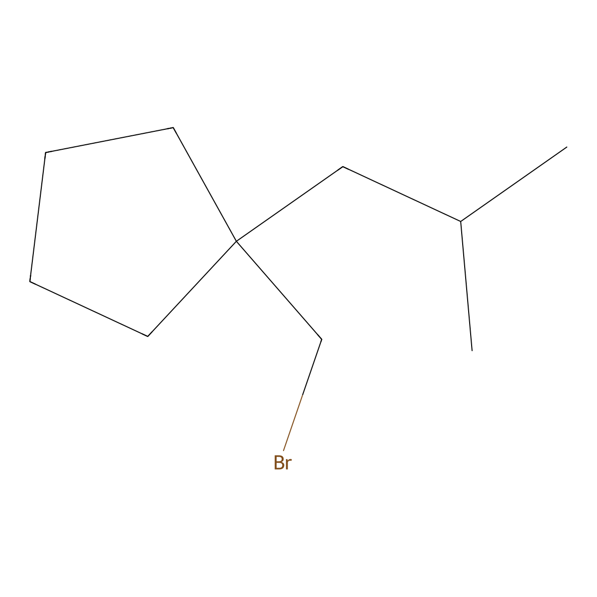 1-(Bromomethyl)-1-(2-methylpropyl)cyclopentane molecular structure, CAS 1496018-61-1