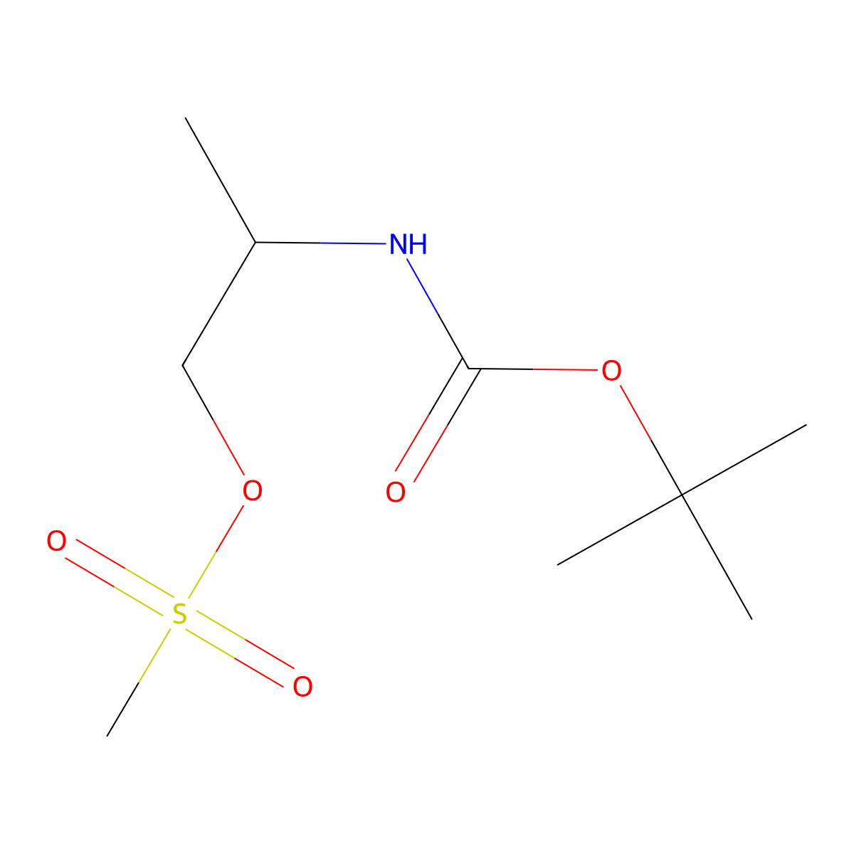 2-tert-Butoxycarbonylaminopropyl methanesulfonate molecular structure, CAS 149602-63-1