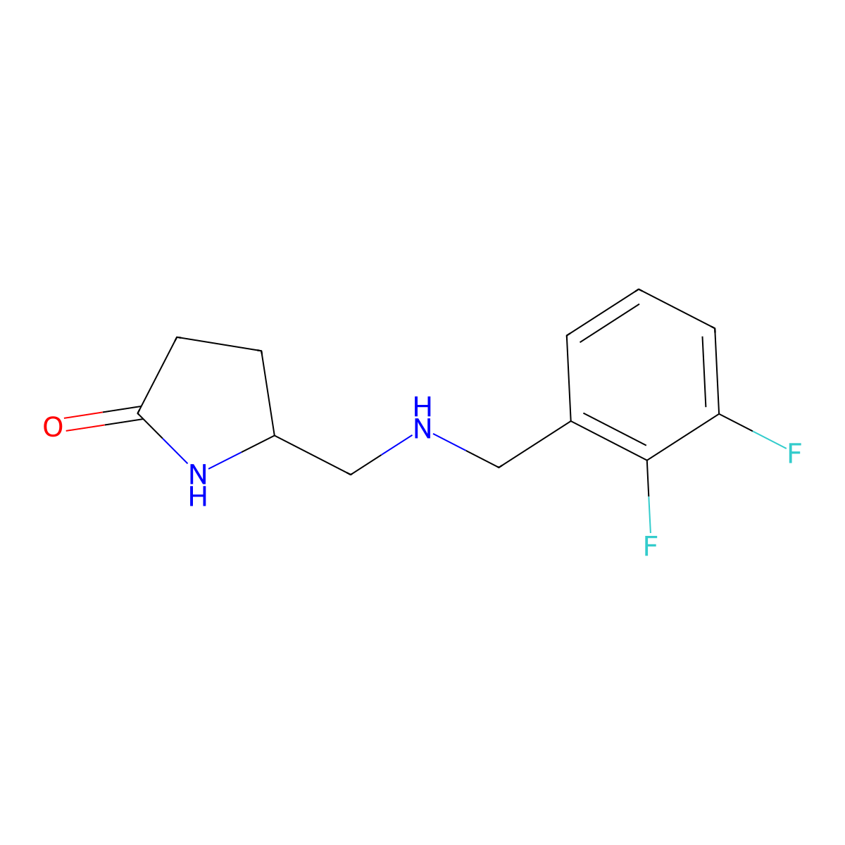 5-({[(2,3-Difluorophenyl)methyl]amino}methyl)pyrrolidin-2-one molecular structure, CAS 1496024-30-6
