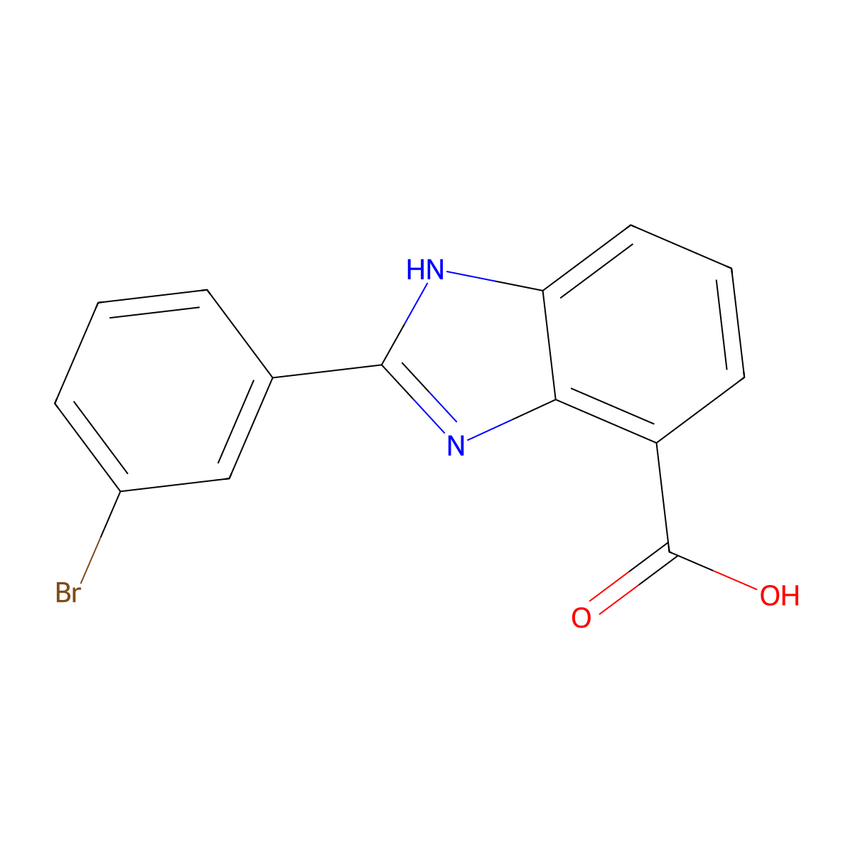 2-(3-bromophenyl)-1H-1,3-benzodiazole-4-carboxylic acid molecular structure, CAS 1496045-85-2