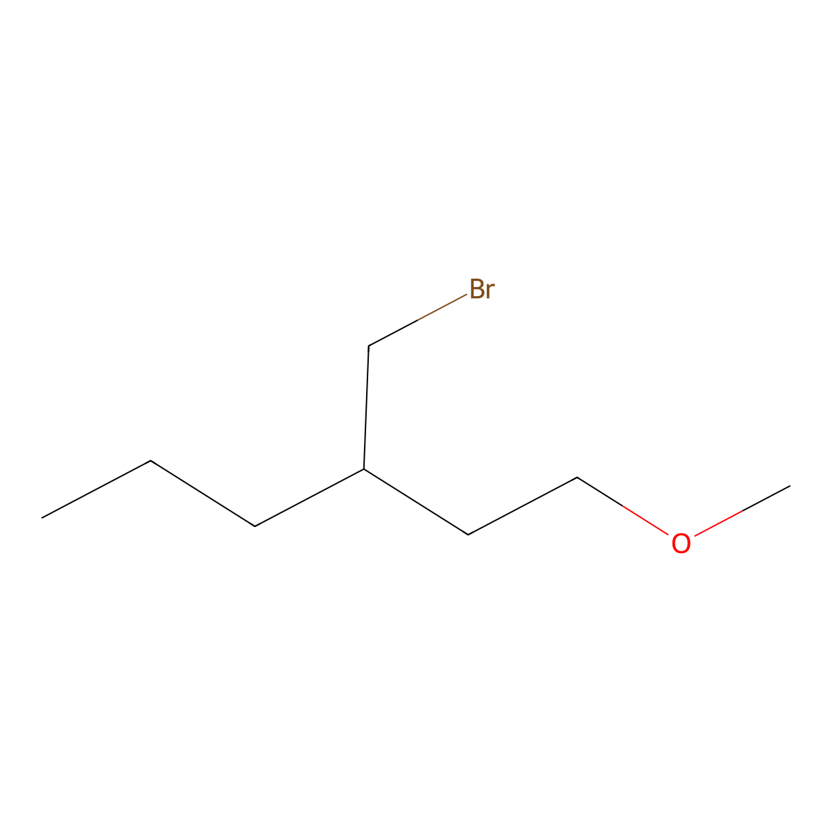 3-(Bromomethyl)-1-methoxyhexane molecular structure, CAS 1496046-66-2
