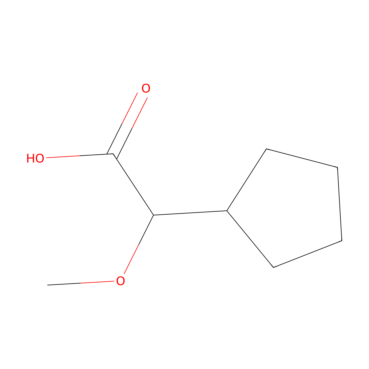 2-Cyclopentyl-2-methoxyacetic acid molecular structure, CAS 149605-43-6