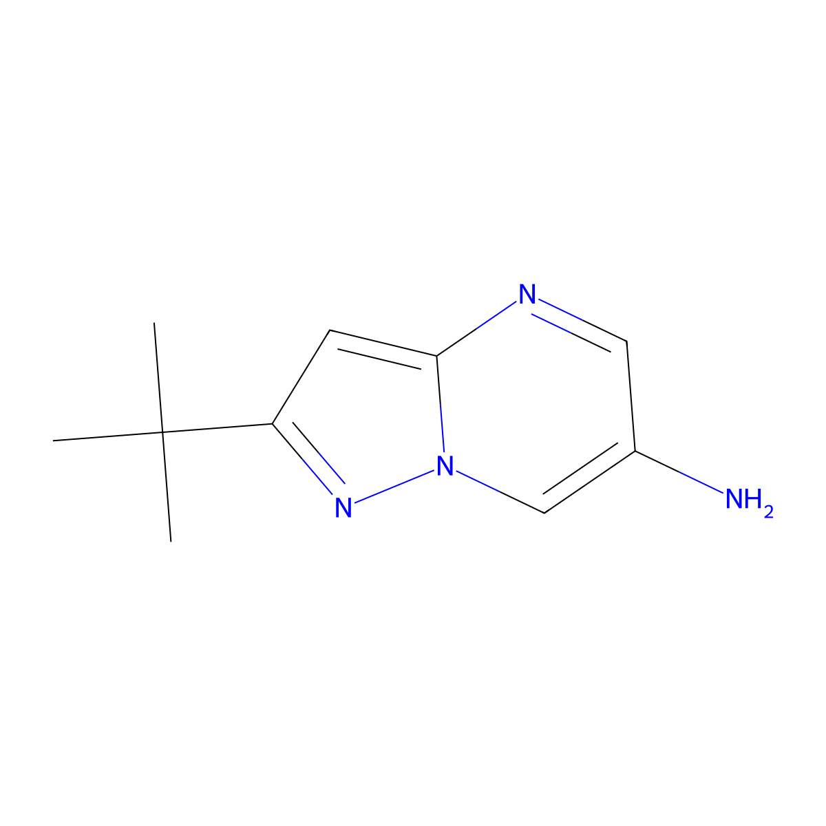 2-tert-Butylpyrazolo[1,5-a]pyrimidin-6-amine molecular structure, CAS 1496071-96-5