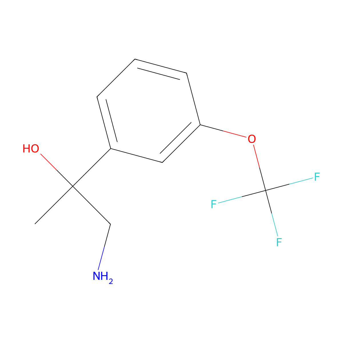 1-Amino-2-(3-(trifluoromethoxy)phenyl)propan-2-ol molecular structure, CAS 1496075-67-2