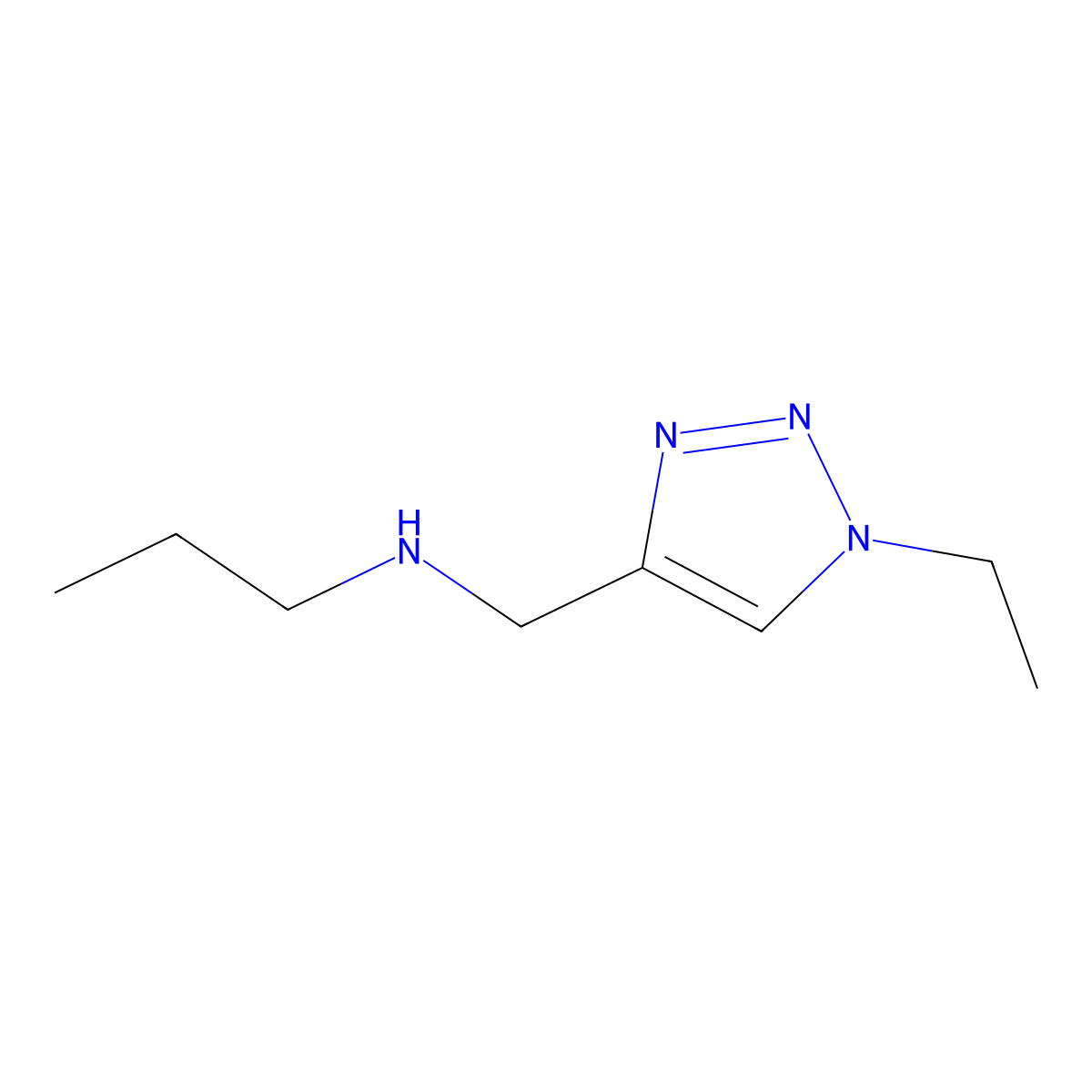 n-((1-Ethyl-1h-1,2,3-triazol-4-yl)methyl)propan-1-amine molecular structure, CAS 1496076-96-0