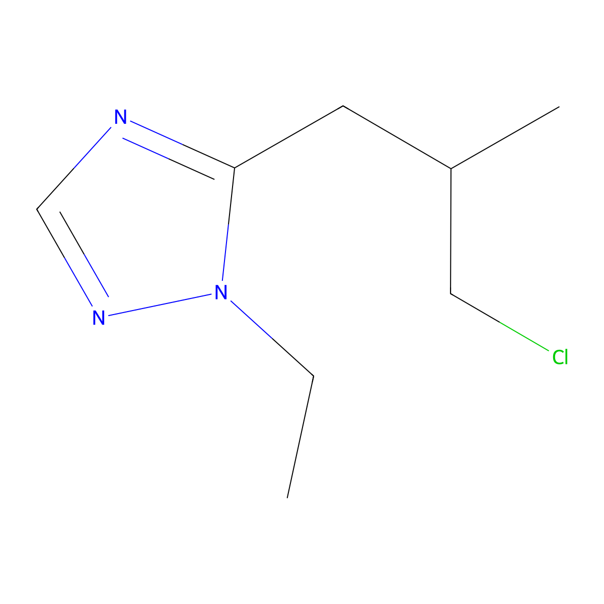 5-(3-Chloro-2-methylpropyl)-1-ethyl-1h-1,2,4-triazole molecular structure, CAS 1496081-44-7