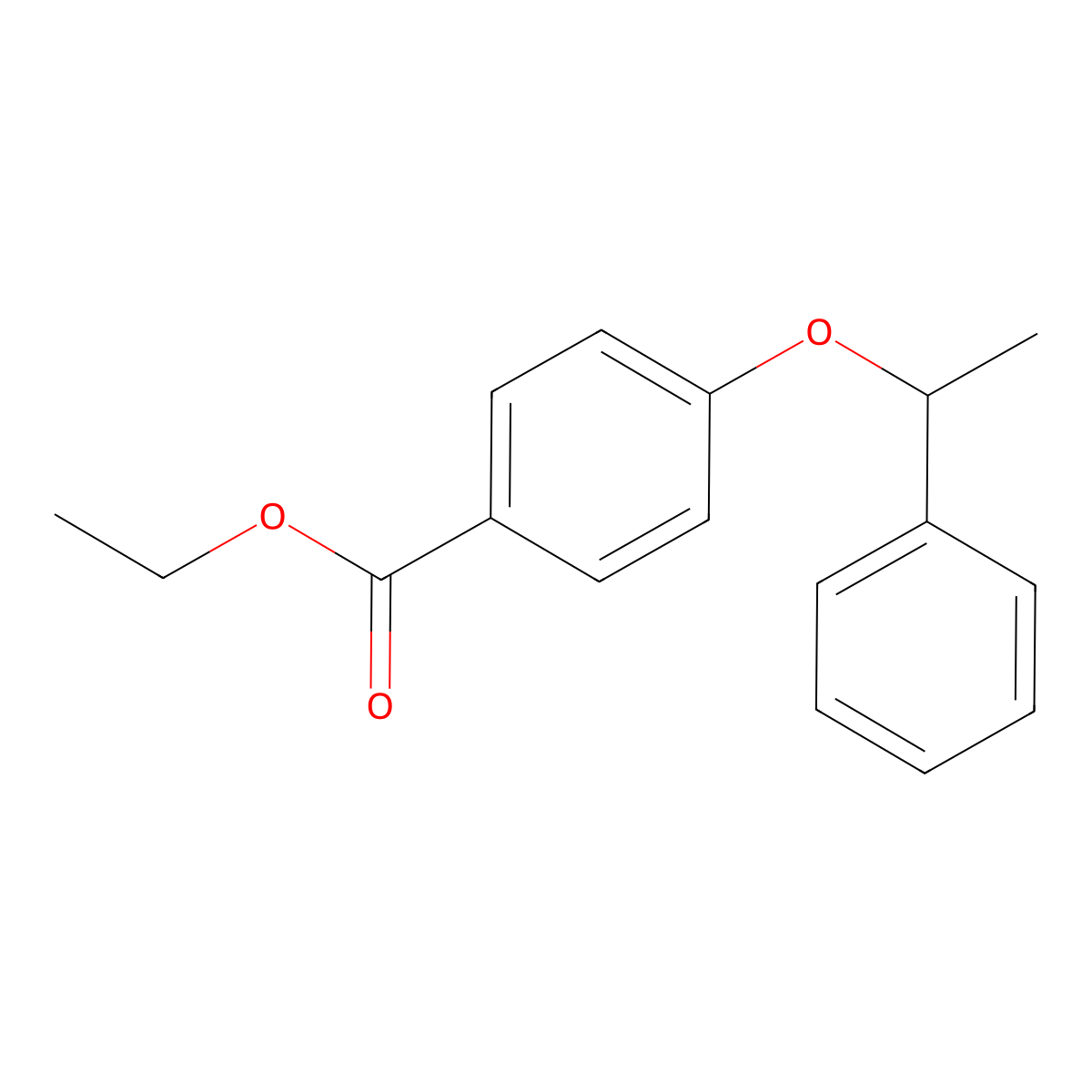 Ethyl 4-(1-phenylethoxy)benzoate molecular structure, CAS 149609-88-1
