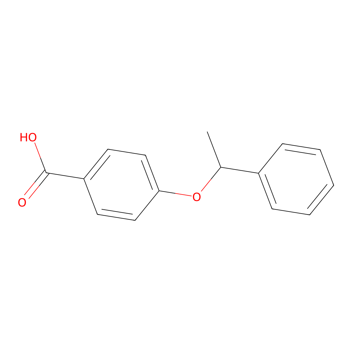 4-(1-Phenylethoxy)benzoic acid molecular structure, CAS 149609-89-2