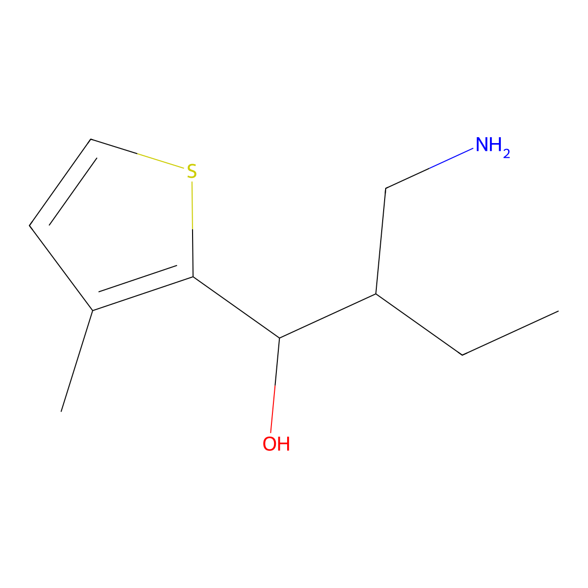 2-(Aminomethyl)-1-(3-methylthiophen-2-yl)butan-1-ol molecular structure, CAS 1496096-80-0