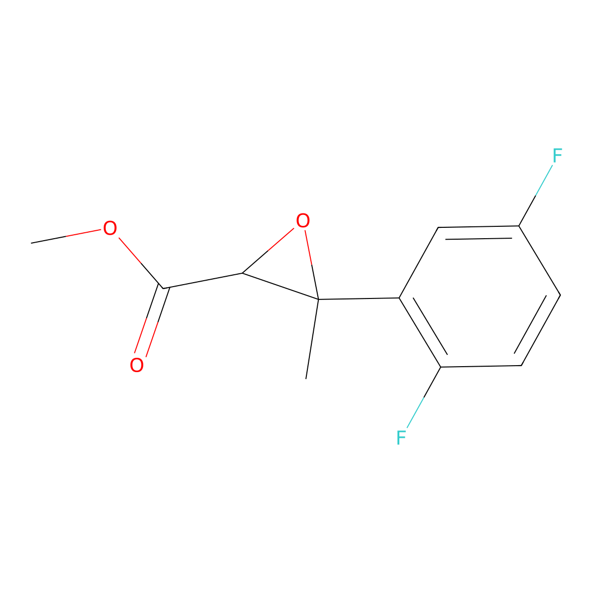 Methyl 3-(2,5-difluorophenyl)-3-methyloxirane-2-carboxylate molecular structure, CAS 1496120-53-6