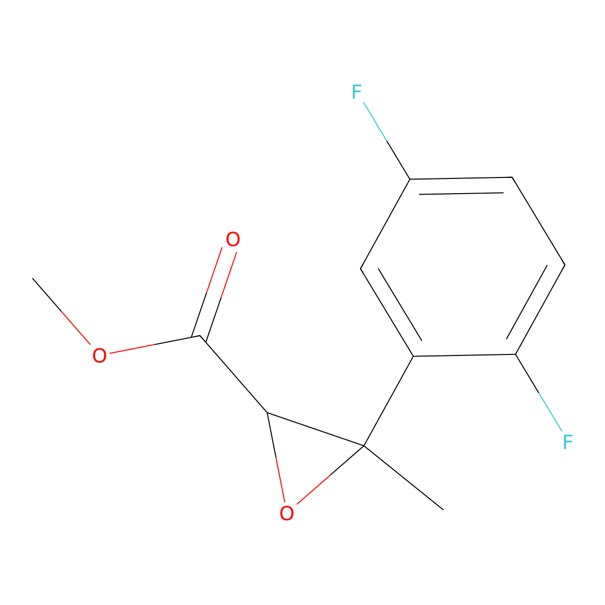 Methyl 3-(2,5-difluorophenyl)-3-methyloxirane-2-carboxylate molecular structure, CAS 1496120-53-6