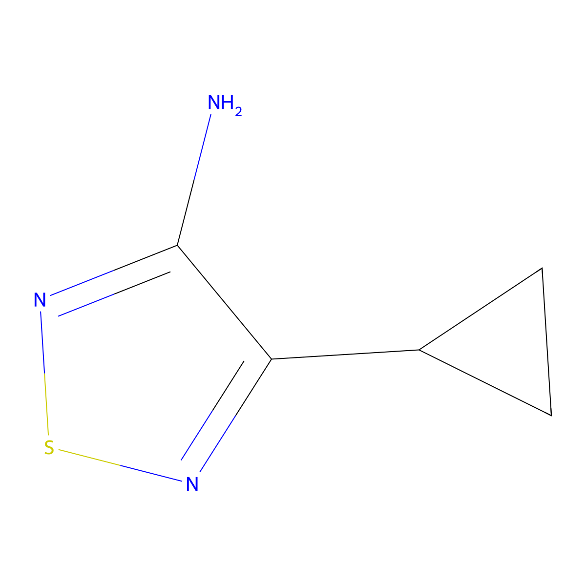4-Cyclopropyl-1,2,5-thiadiazol-3-amine molecular structure, CAS 1496127-98-0