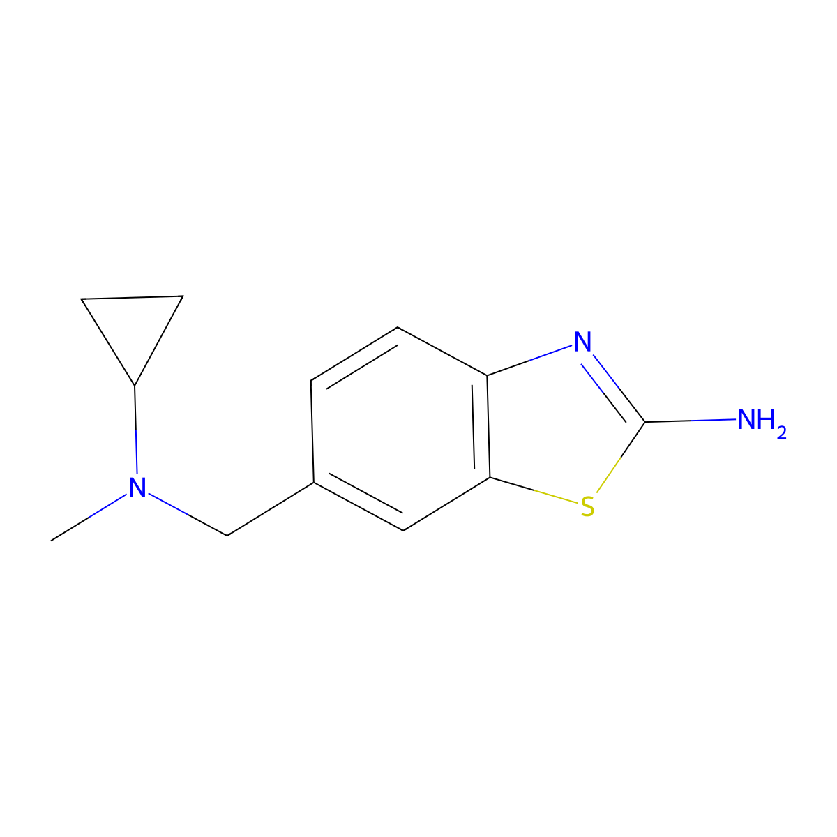 6-{[Cyclopropyl(methyl)amino]methyl}-1,3-benzothiazol-2-amine molecular structure, CAS 1496143-70-4