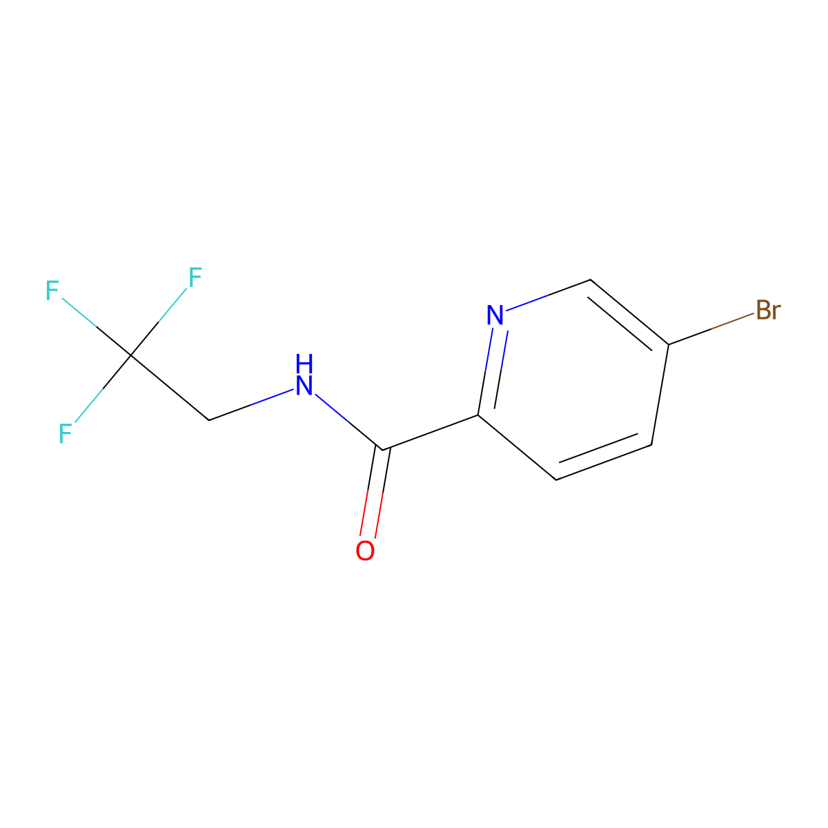 2-Pyridinecarboxamide, 5-bromo-N-(2,2,2-trifluoroethyl)- molecular structure, CAS 1496144-72-9
