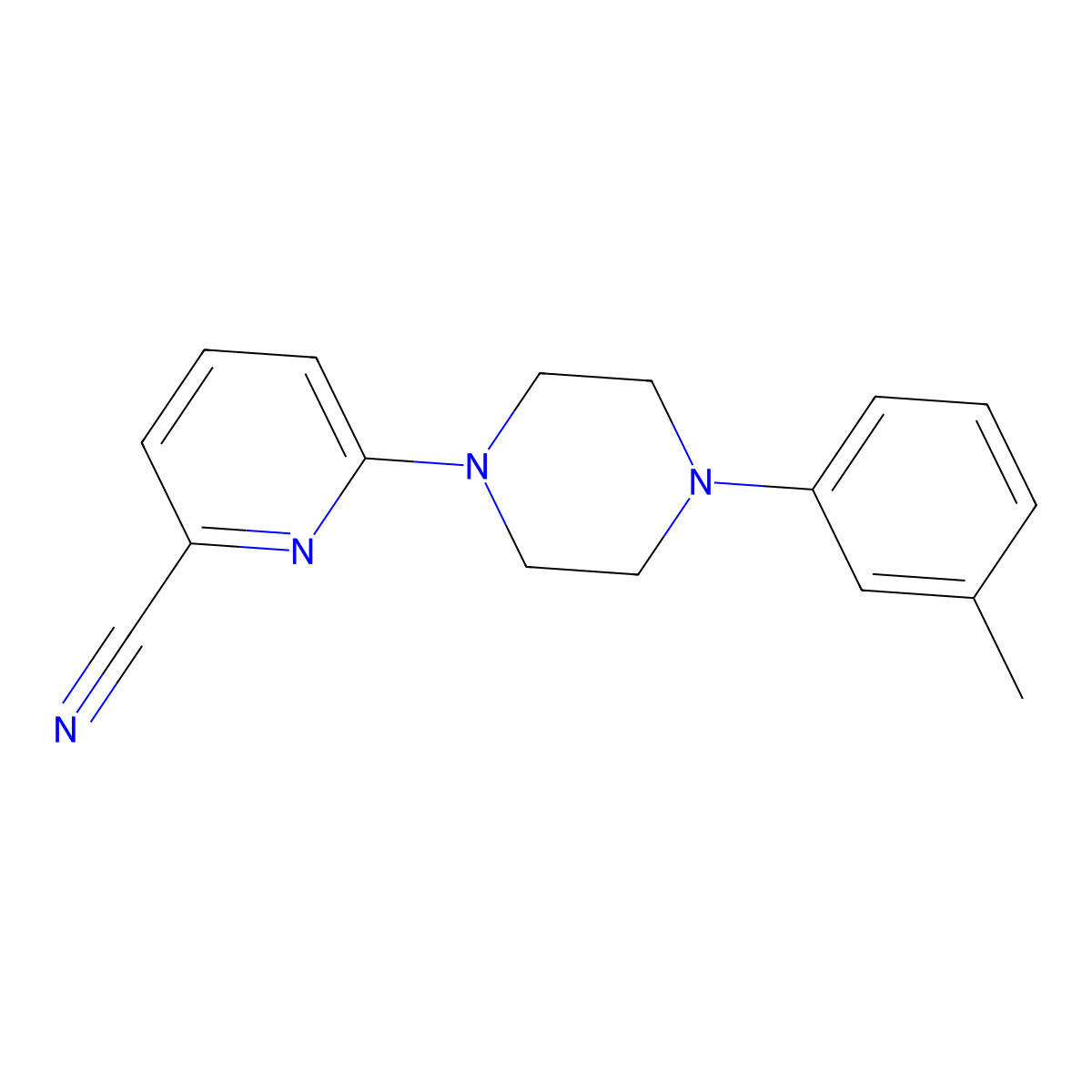6-[4-(3-Methylphenyl)piperazin-1-yl]pyridine-2-carbonitrile molecular structure, CAS 1496145-23-3