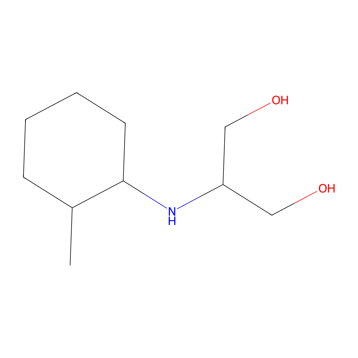 2-[(2-Methylcyclohexyl)amino]propane-1,3-diol molecular structure, CAS 1496156-57-0