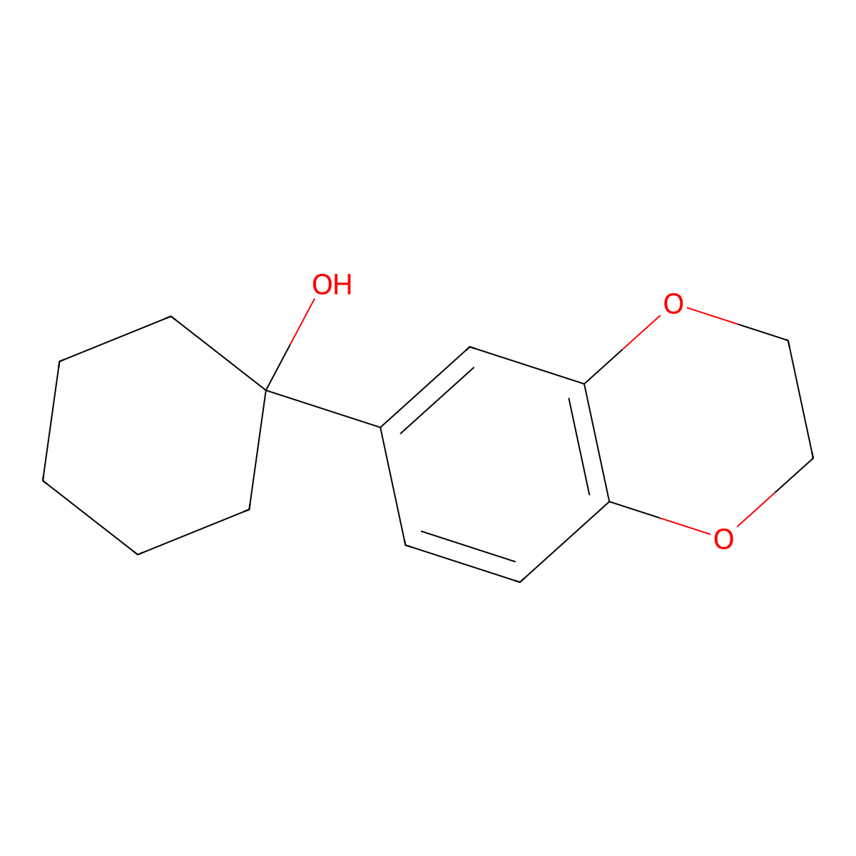 1-(2,3-Dihydrobenzo[b][1,4]dioxin-6-yl)cyclohexanol molecular structure, CAS 1496164-36-3