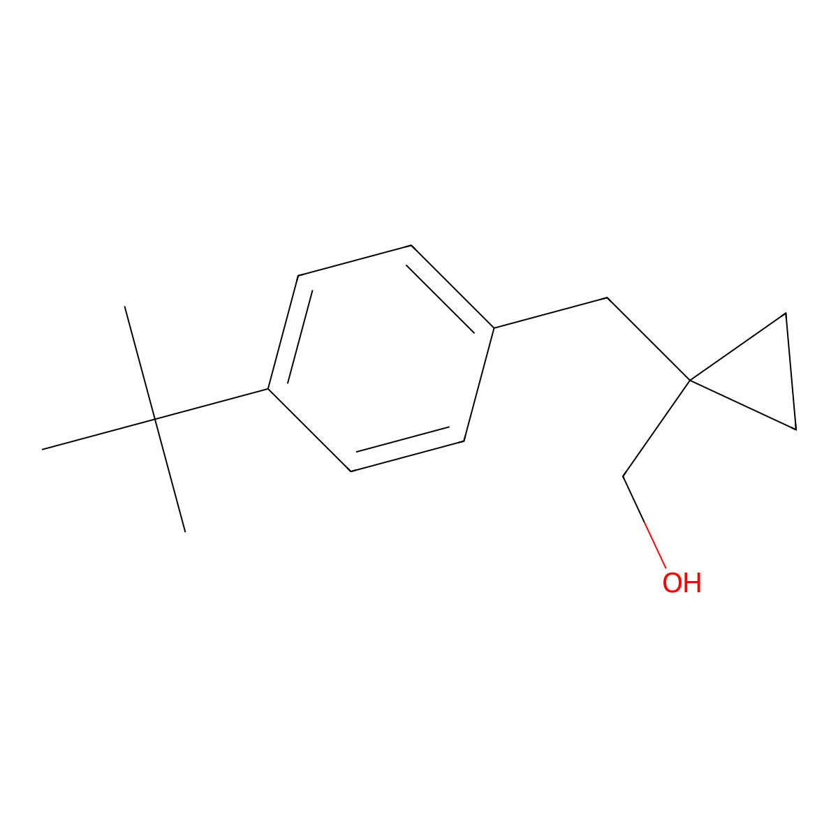 (1-(4-(Tert-butyl)benzyl)cyclopropyl)methanol molecular structure, CAS 1496183-00-6