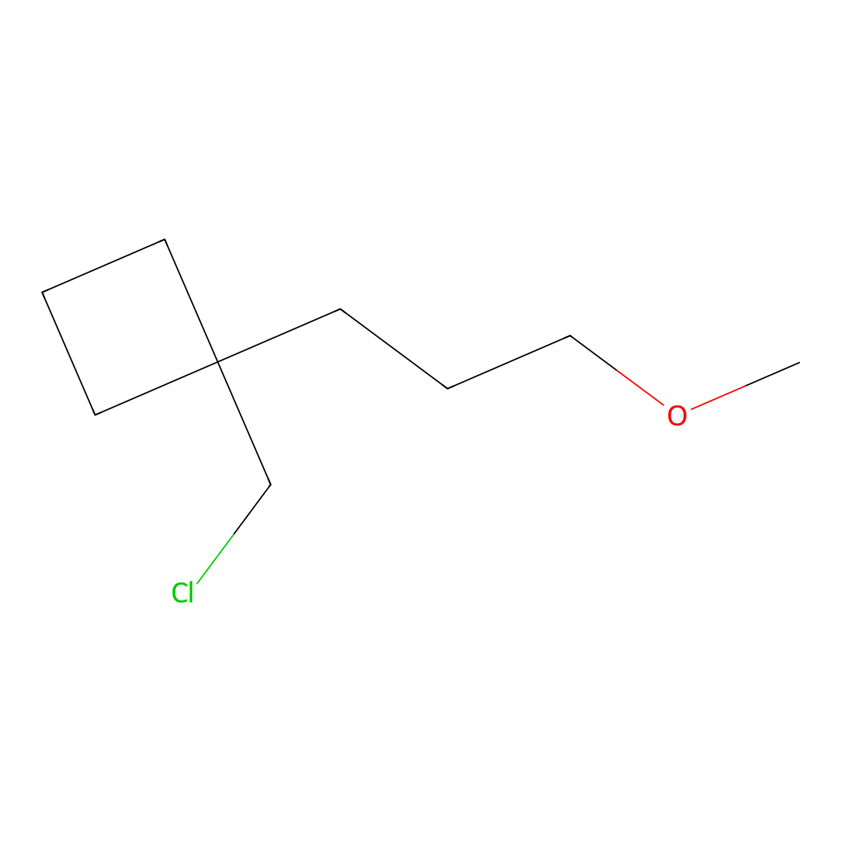 1-(Chloromethyl)-1-(3-methoxypropyl)cyclobutane molecular structure, CAS 1496184-81-6