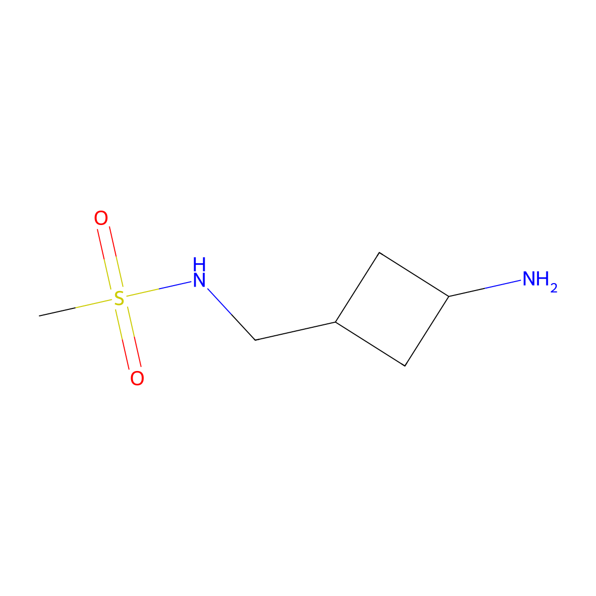 N-[(3-aminocyclobutyl)methyl]methanesulfonamide molecular structure, CAS 1496188-18-1