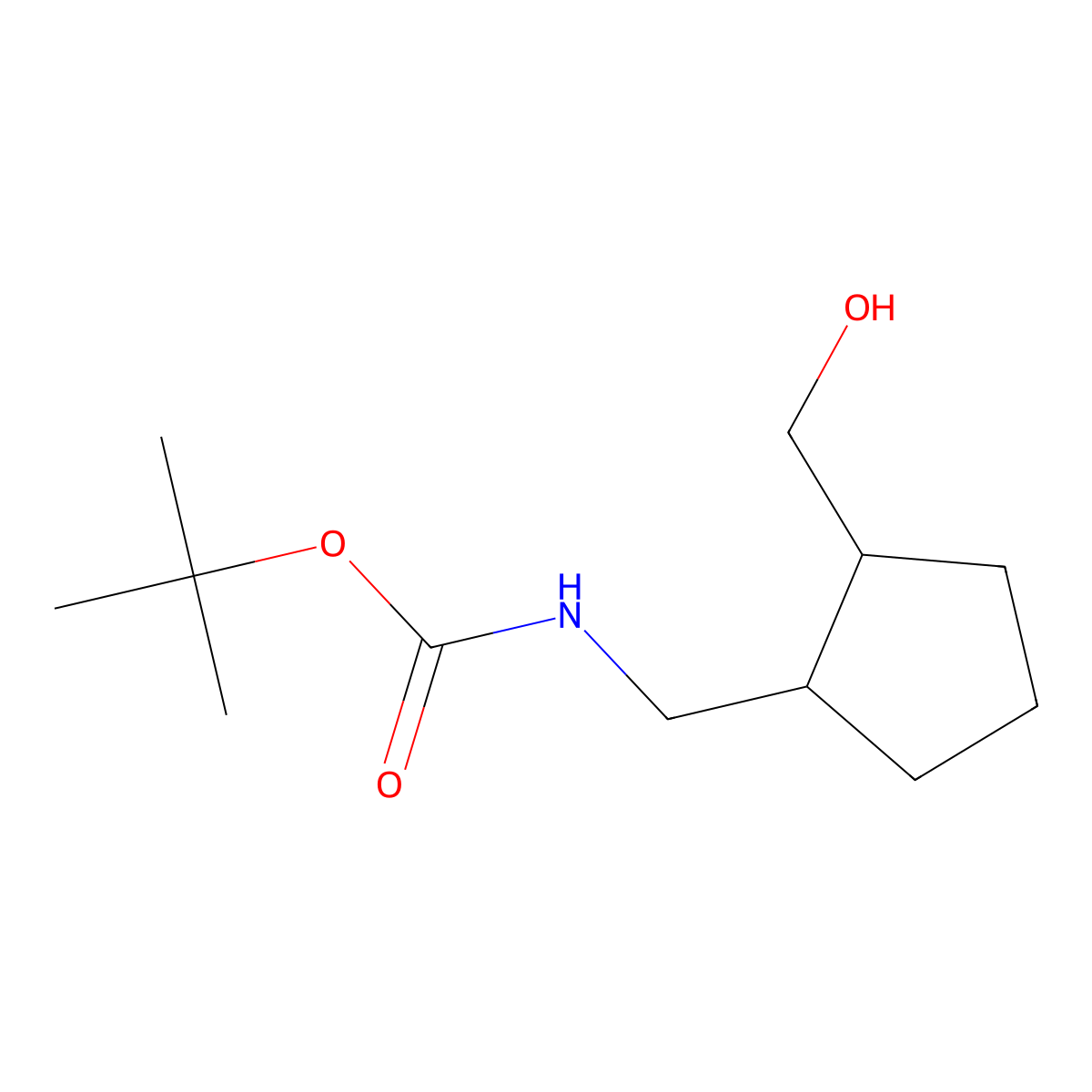 Tert-butyl n-{[2-(hydroxymethyl)cyclopentyl]methyl}carbamate molecular structure, CAS 1496191-76-4