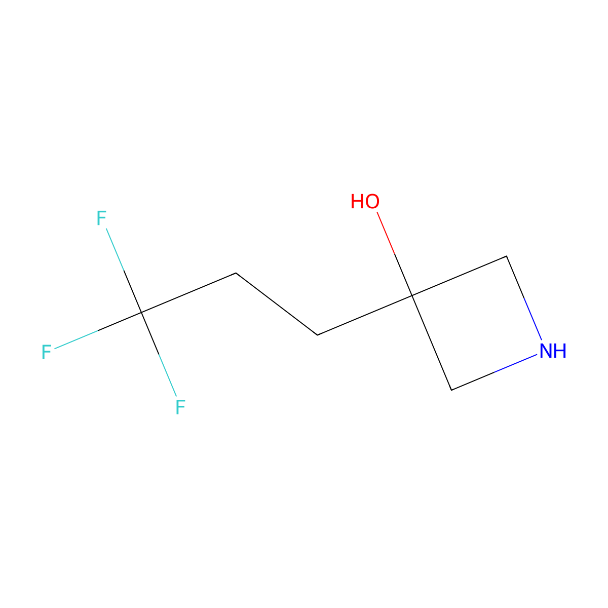 3-(3,3,3-Trifluoropropyl)azetidin-3-ol molecular structure, CAS 1496191-77-5