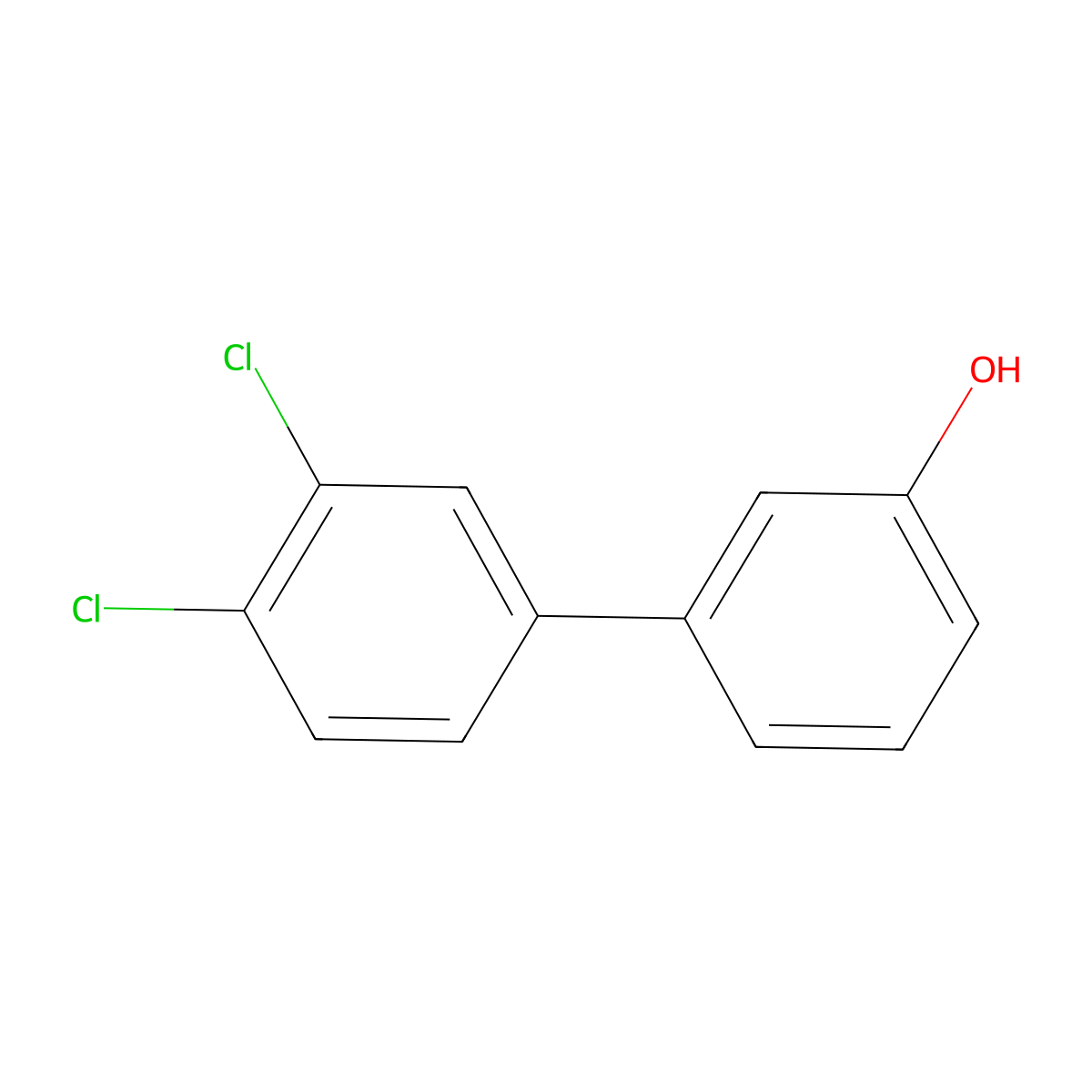 3-(3,4-Dichlorophenyl)phenol molecular structure, CAS 14962-34-6