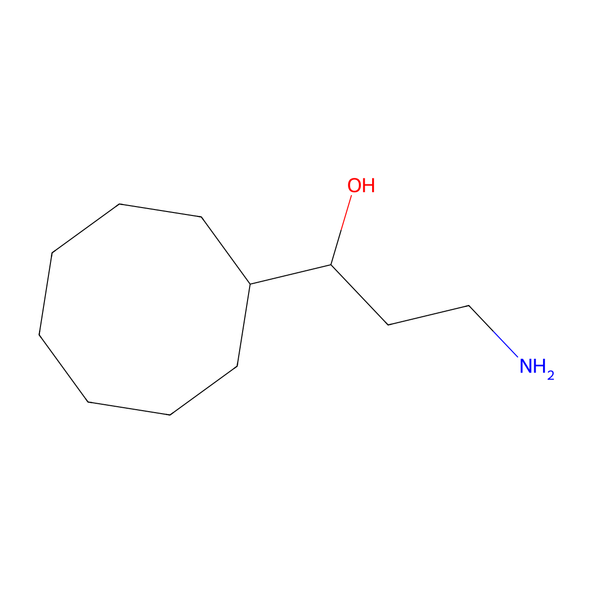 3-Amino-1-cyclooctylpropan-1-ol molecular structure, CAS 1496202-33-5