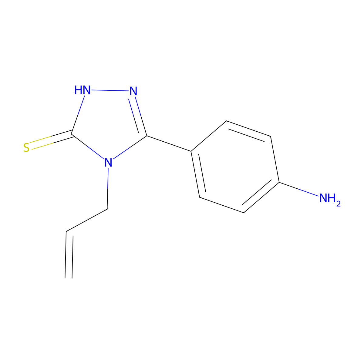 5-(4-aminophenyl)-4-(prop-2-en-1-yl)-4H-1,2,4-triazole-3-thiol molecular structure, CAS 149622-78-6