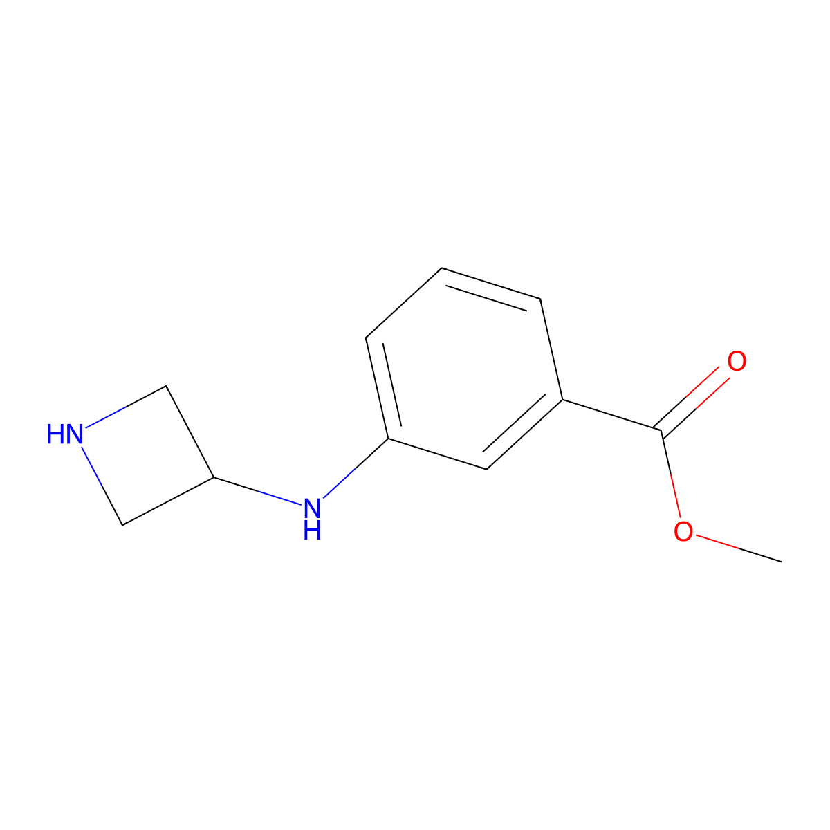 Methyl 3-[(azetidin-3-yl)amino]benzoate molecular structure, CAS 1496234-34-4