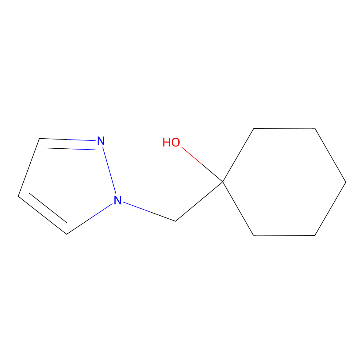 1-[(1H-pyrazol-1-yl)methyl]cyclohexan-1-ol molecular structure, CAS 1496253-76-9