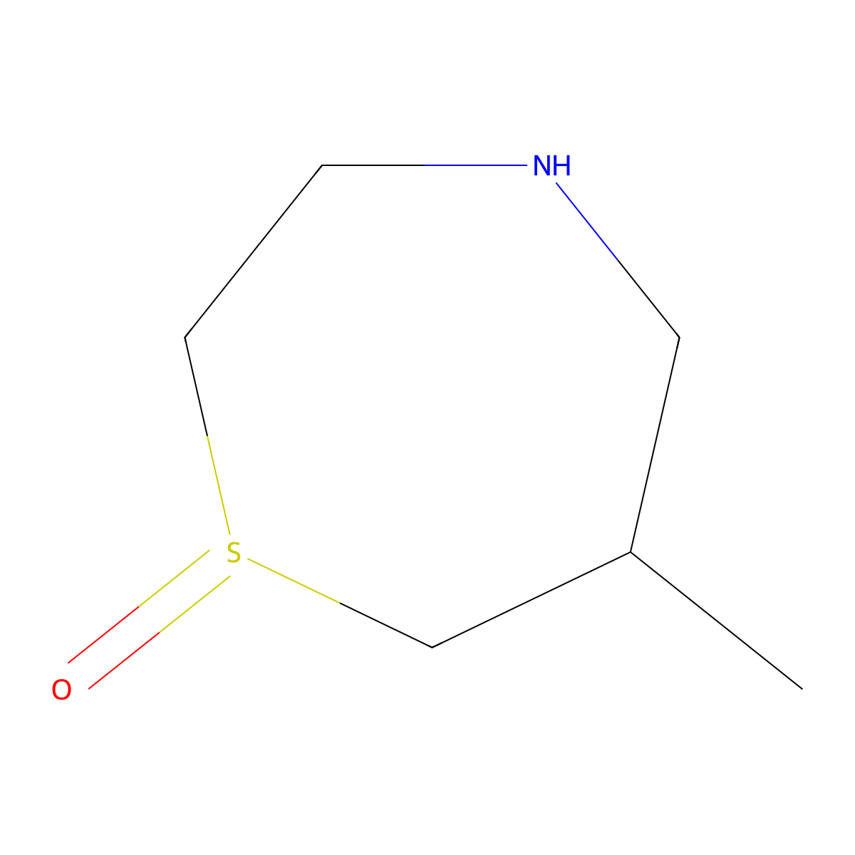 6-Methyl-1,4-thiazepane 1-oxide molecular structure, CAS 1496256-67-7