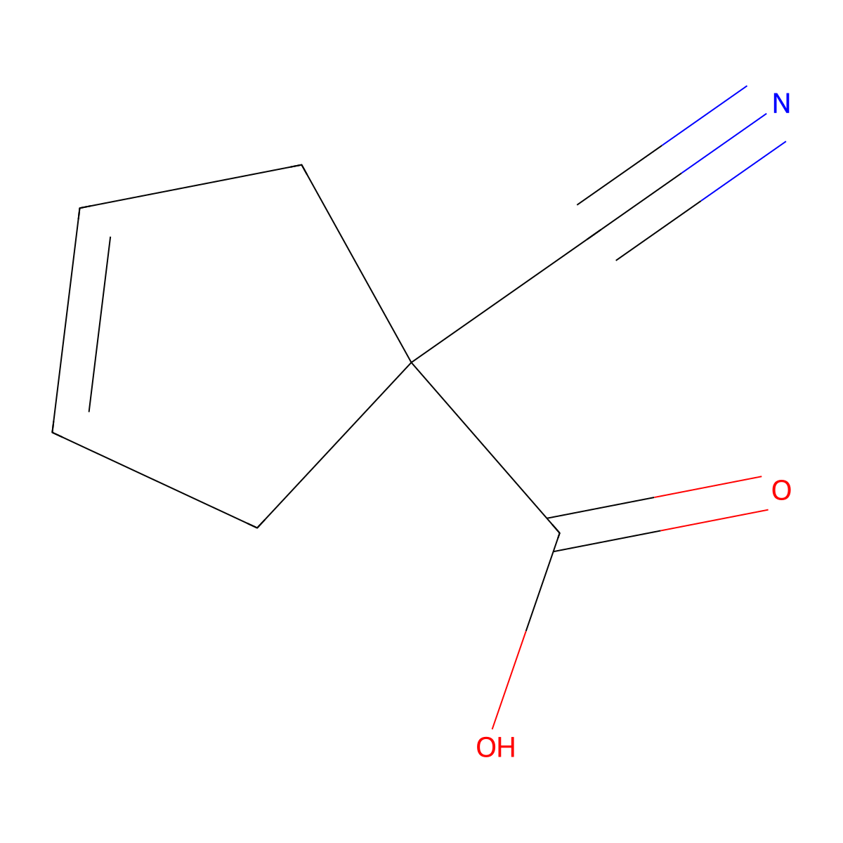 1-Cyanocyclopent-3-ene-1-carboxylic acid molecular structure, CAS 1496263-20-7