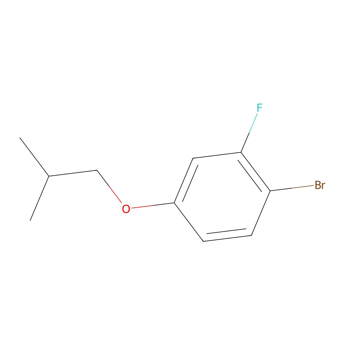 1-Bromo-2-fluoro-4-(2-methylpropoxy)benzene molecular structure, CAS 1496272-53-7
