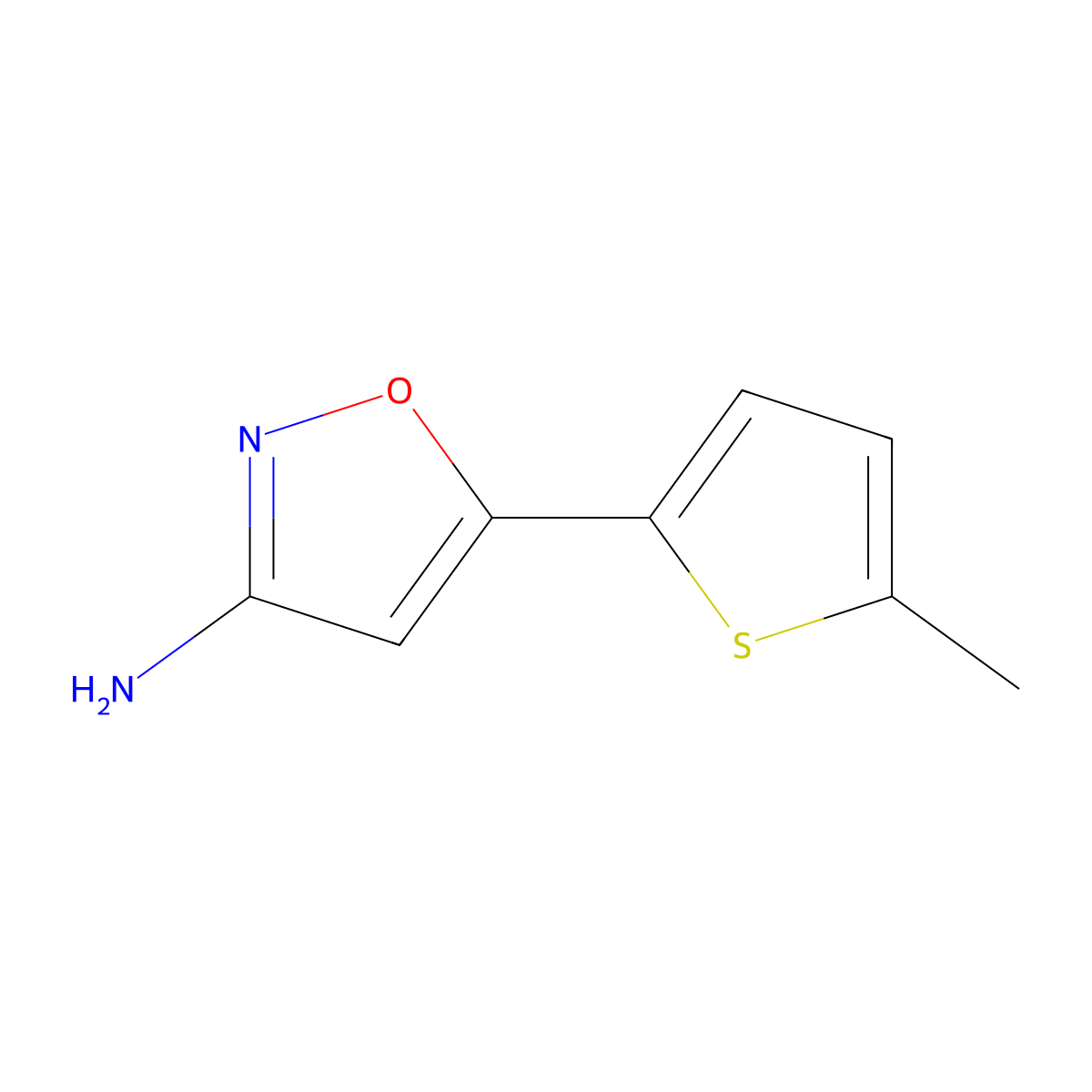 5-(5-Methylthiophen-2-yl)isoxazol-3-amine molecular structure, CAS 1496284-14-0